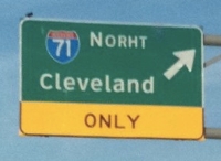 Norht sign to I-71 on Route 82 in Northeast Ohio