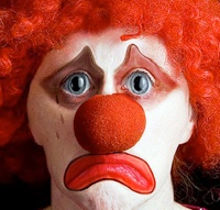 This clown is sad